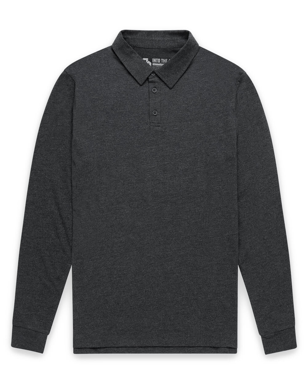 Long Sleeve Polo Shirt Sweatshirt for Men Blue
