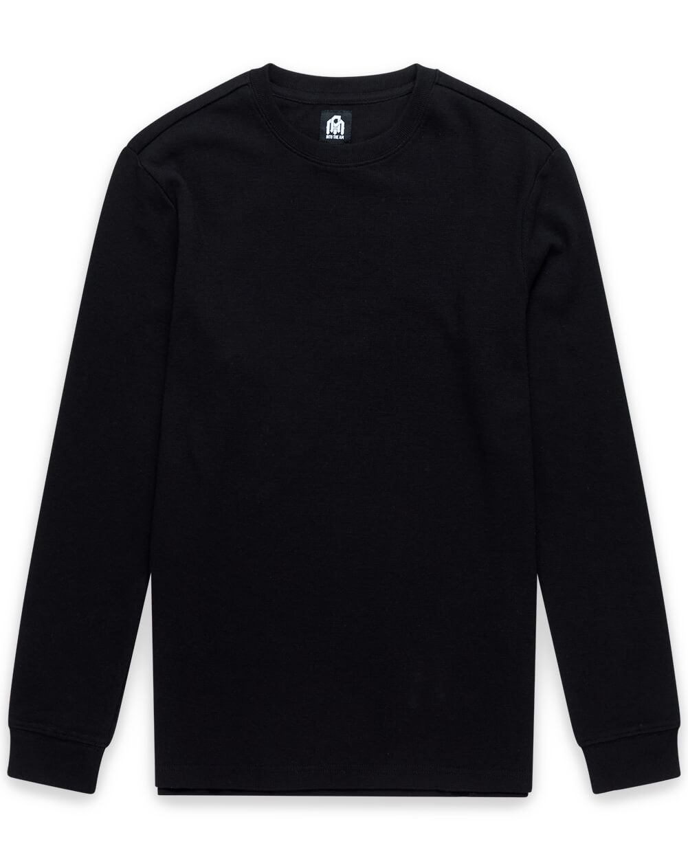 Mens Long Sleeve Waffle Knit Crewneck Shirt Casual Thermal Pullover
