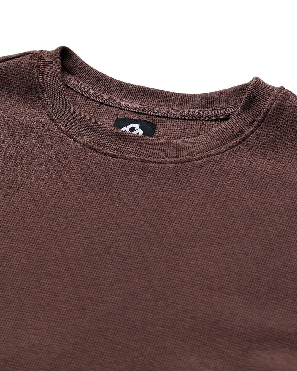 Mens Long Sleeve Waffle Knit Crewneck Shirt Casual Thermal Pullover