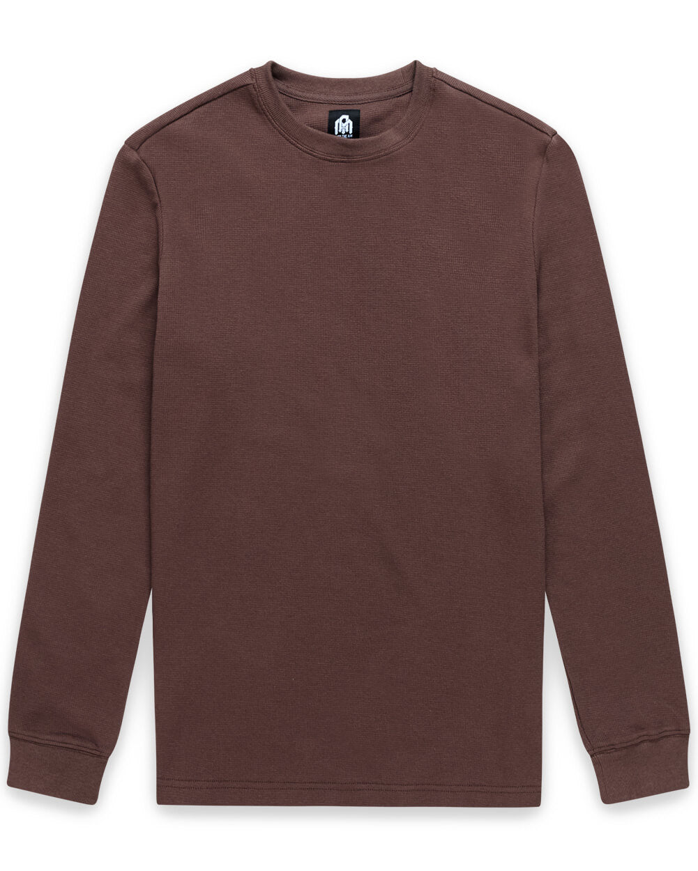 Mens Long Sleeve Waffle Knit Crewneck Shirt Casual Thermal Pullover