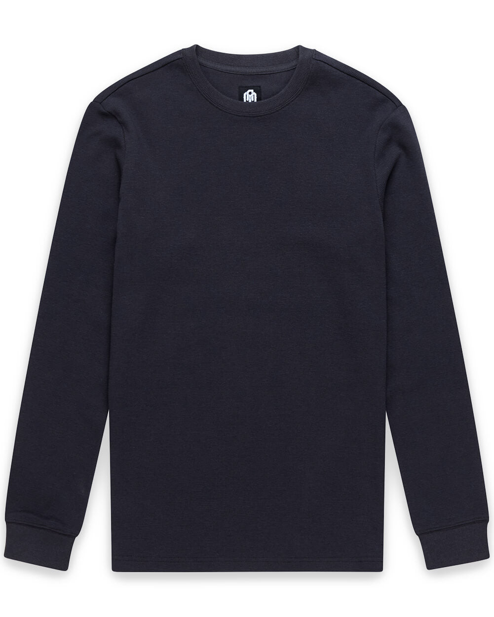 Mens Long Sleeve Waffle Knit Crewneck Shirt Casual Thermal Pullover