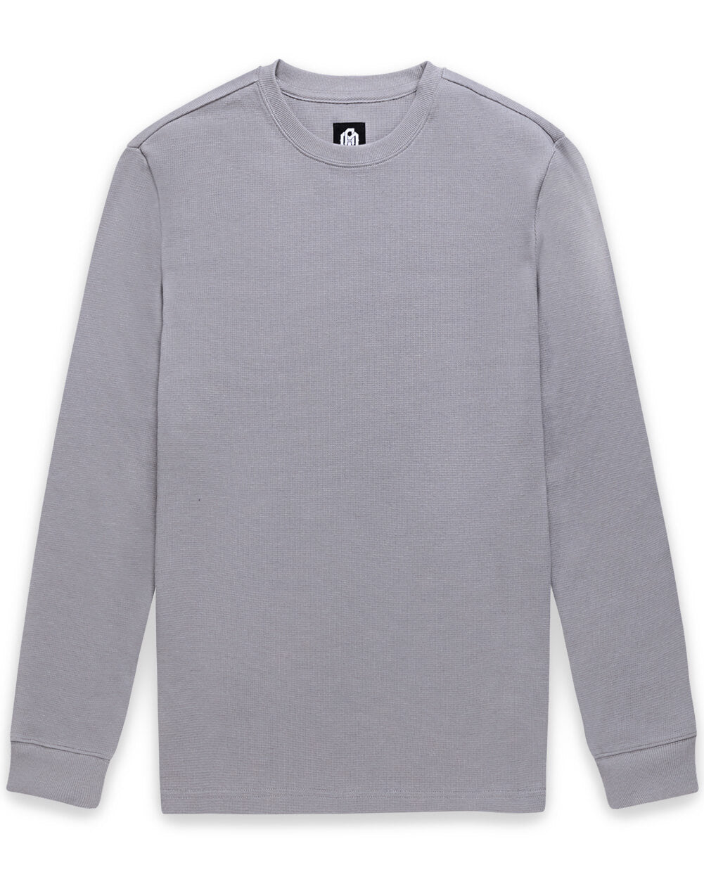 Mens Long Sleeve Waffle Knit Crewneck Shirt Casual Thermal Pullover