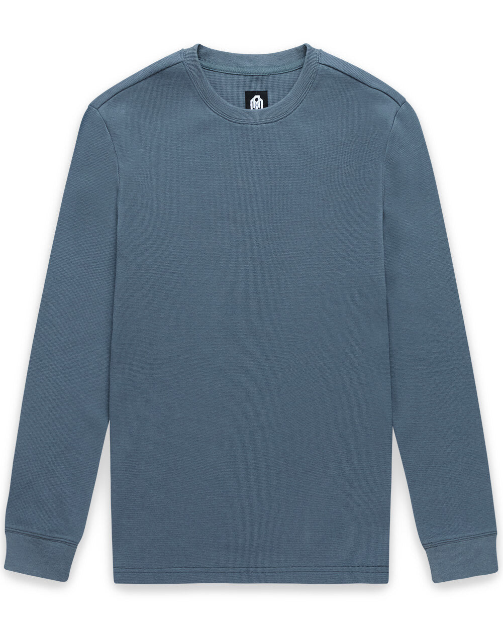 Mens Long Sleeve Waffle Knit Crewneck Shirt Casual Thermal Pullover