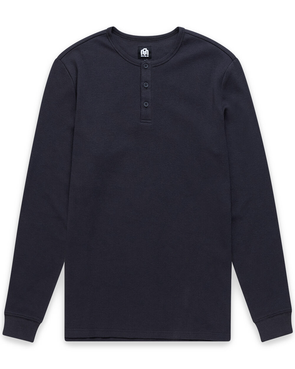 Mens Long Sleeve Waffle Knit Henley Shirt Casual Button Front Thermal Top