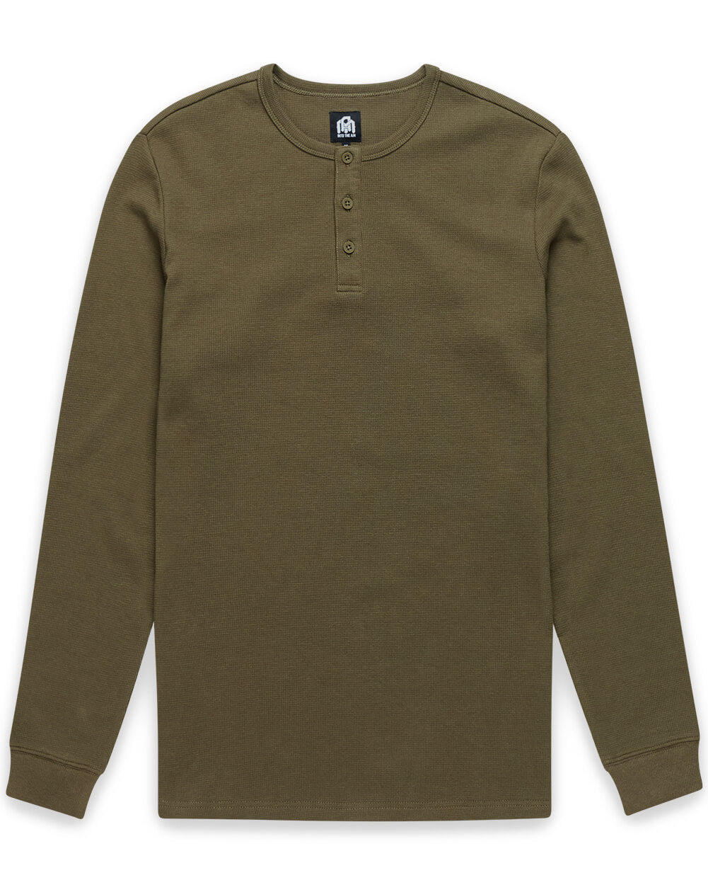 Mens Long Sleeve Waffle Knit Henley Shirt Casual Button Front Thermal Top