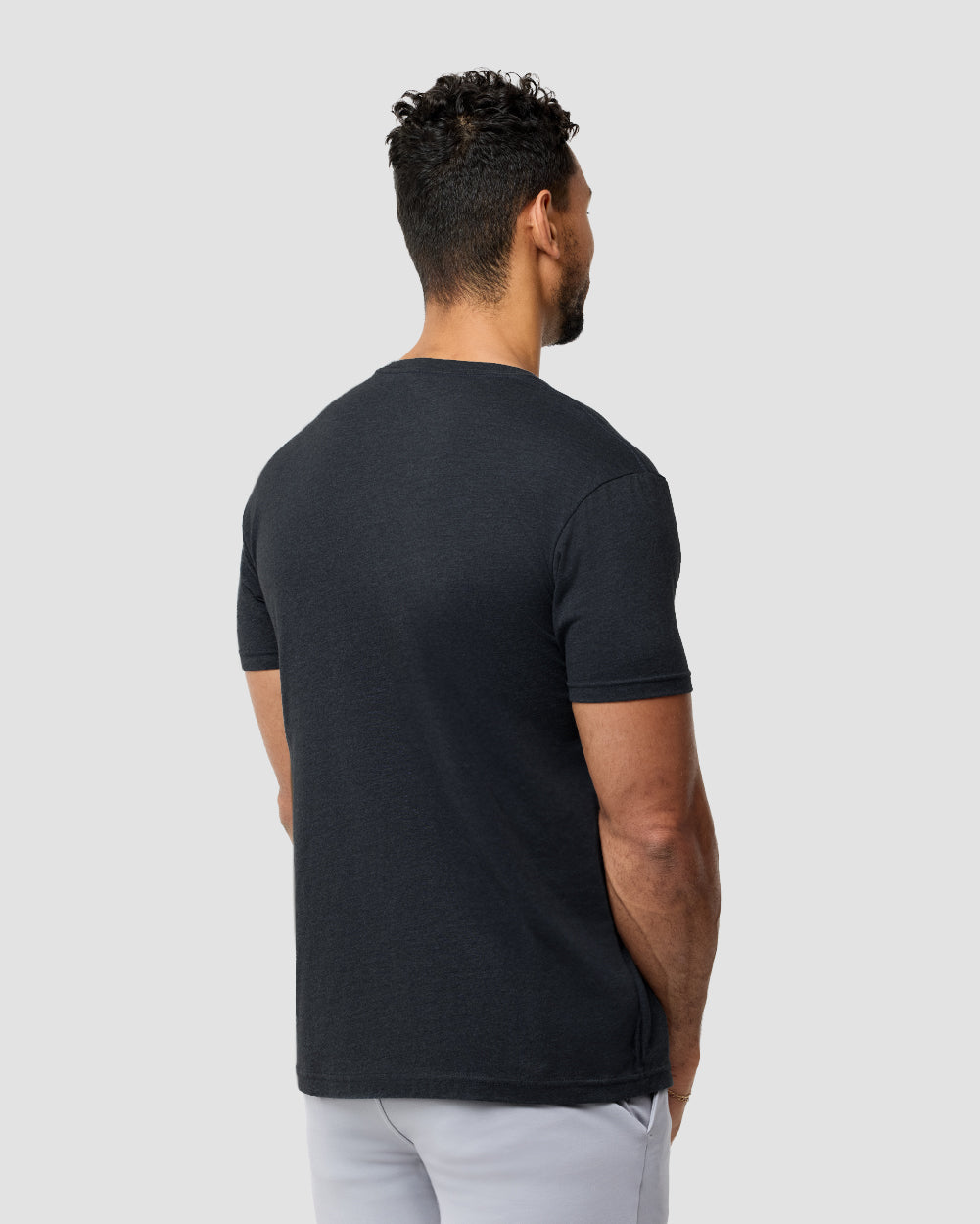 Basic Pure Color Cotton T-shirt Tee for Men