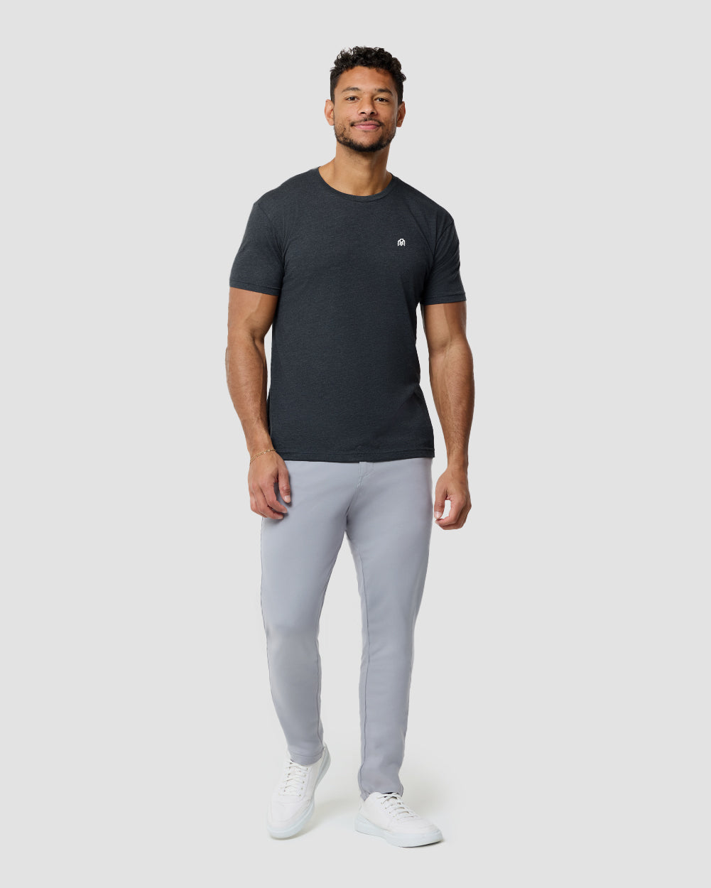 Basic Pure Color Cotton T-shirt Tee for Men