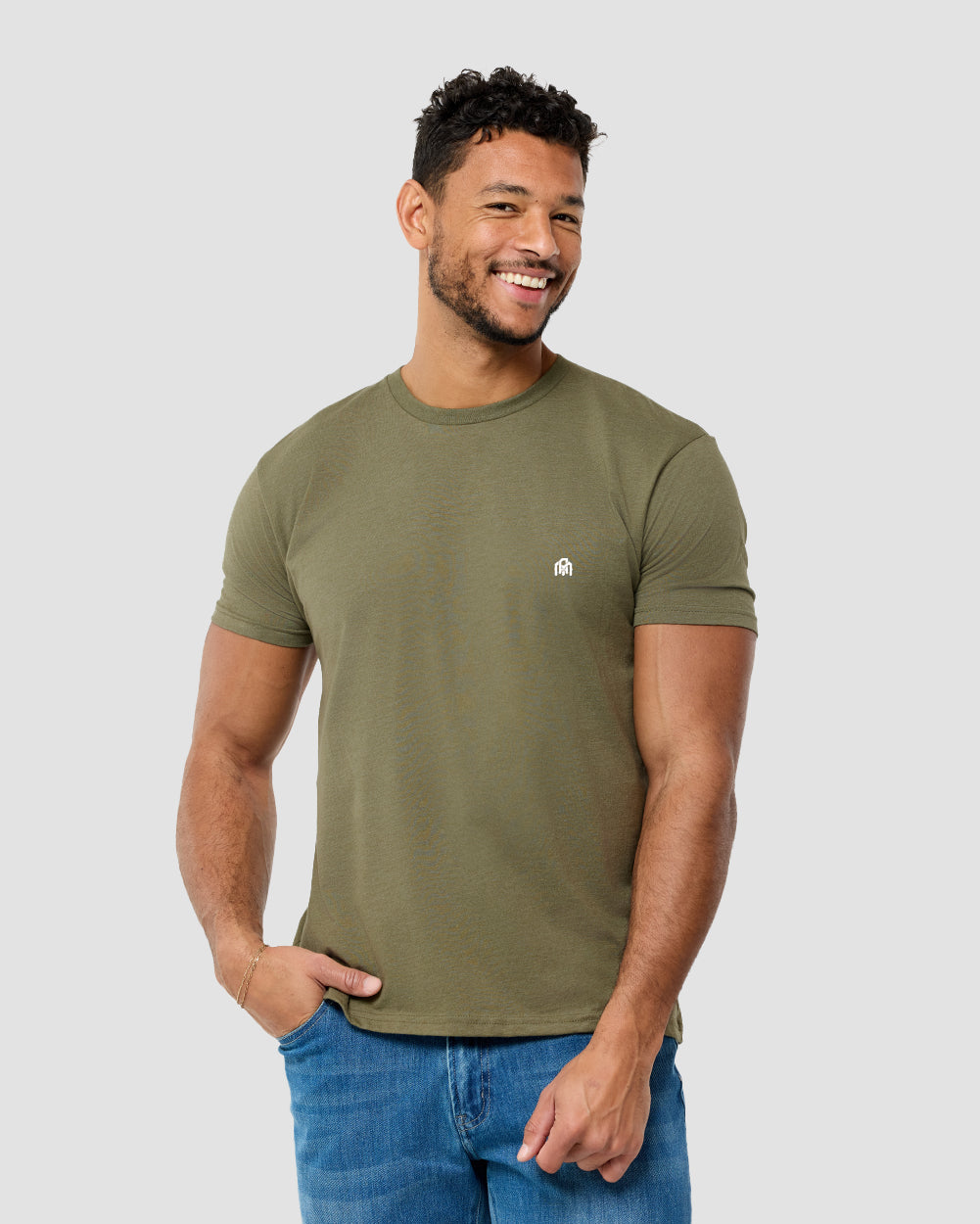 Basic Pure Color Cotton T-shirt Tee for Men