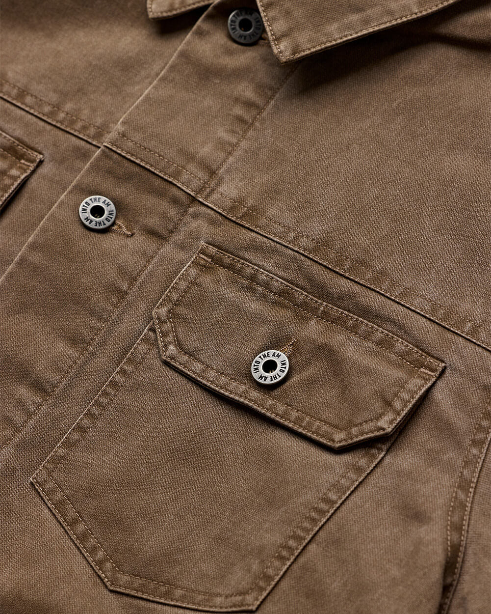 Mens Trucker Jacket Classic Fit Button Up with Chest and Side Pockets