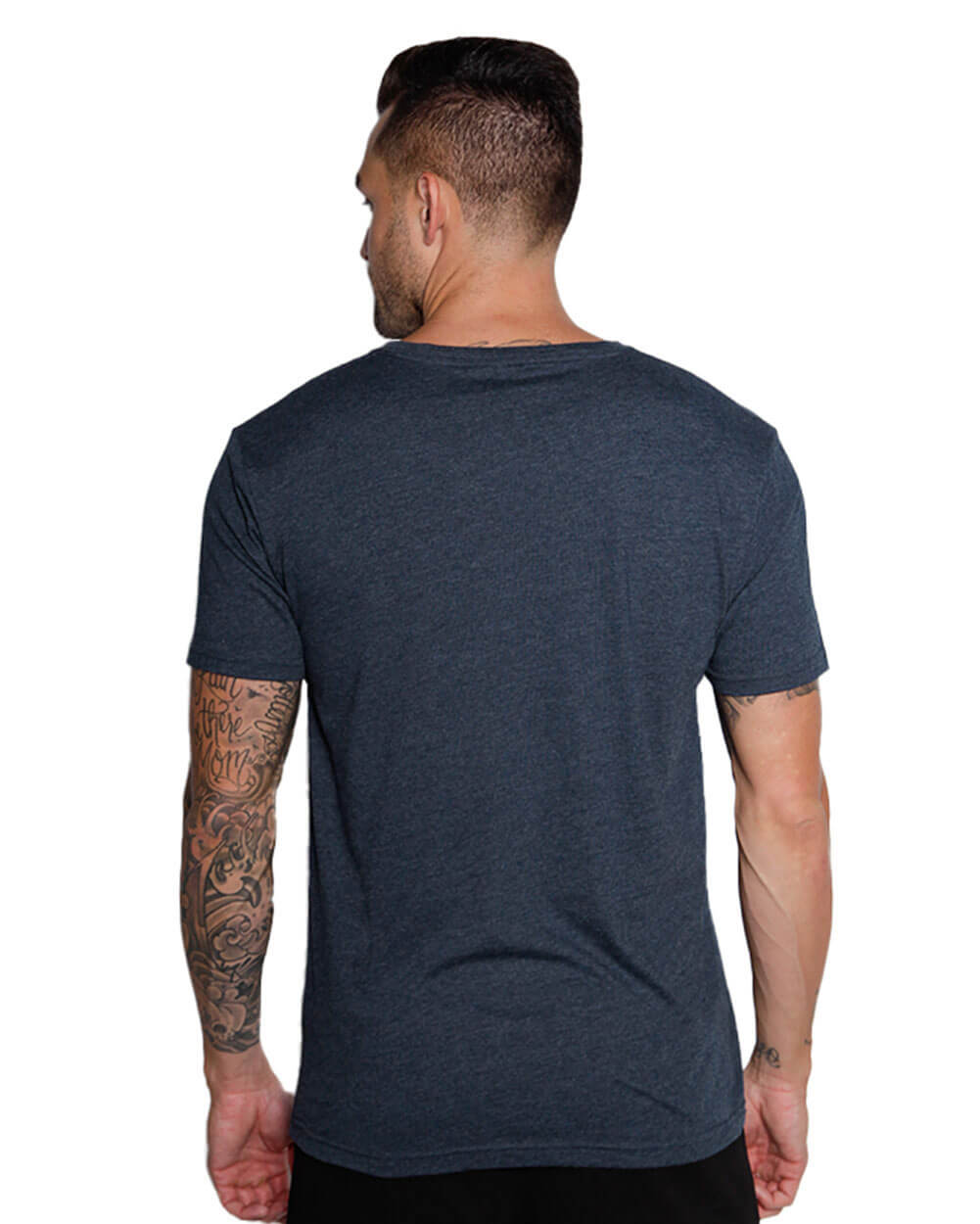 V-Neck Tee Cotton Black T-shirt for Men
