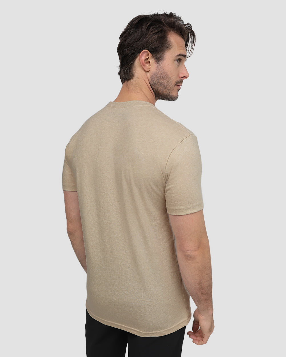 Basic Pure Color Cotton T-shirt Tee for Men