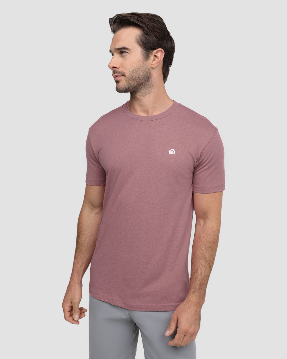 Basic Pure Color Cotton T-shirt Tee for Men