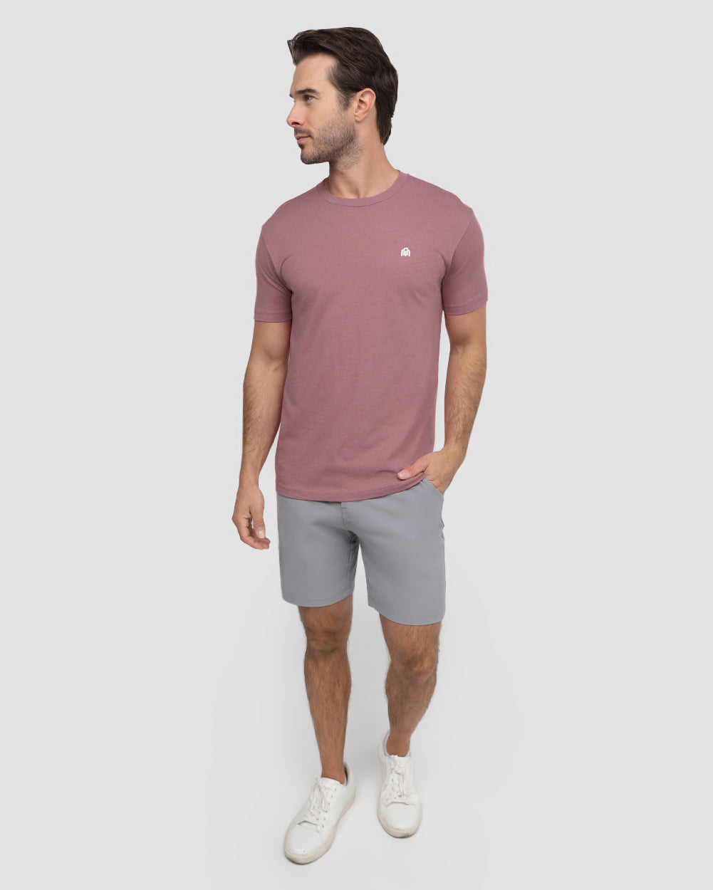 Basic Pure Color Cotton T-shirt Tee for Men