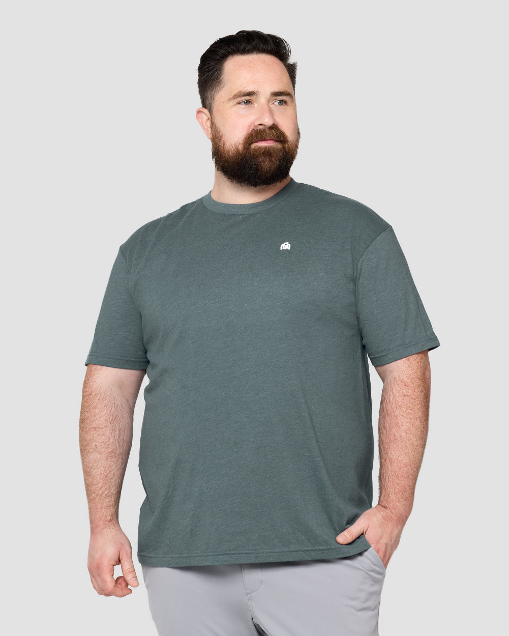 Basic Pure Color Cotton T-shirt Tee for Men