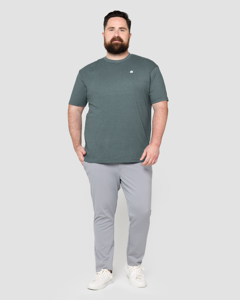 Basic Pure Color Cotton T-shirt Tee for Men