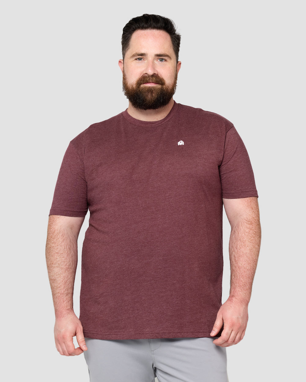 Basic Pure Color Cotton T-shirt Tee for Men
