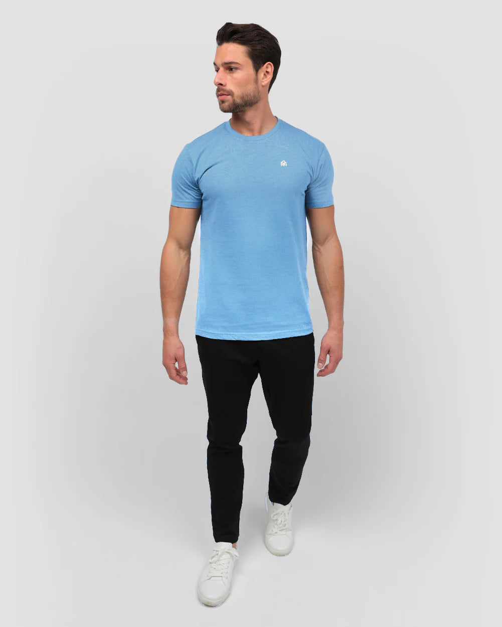 Basic Pure Color Cotton T-shirt Tee for Men