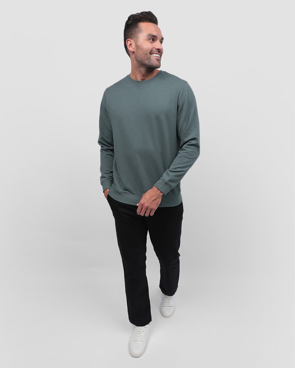 Crewneck Sweatshirt Green Shirt for Men