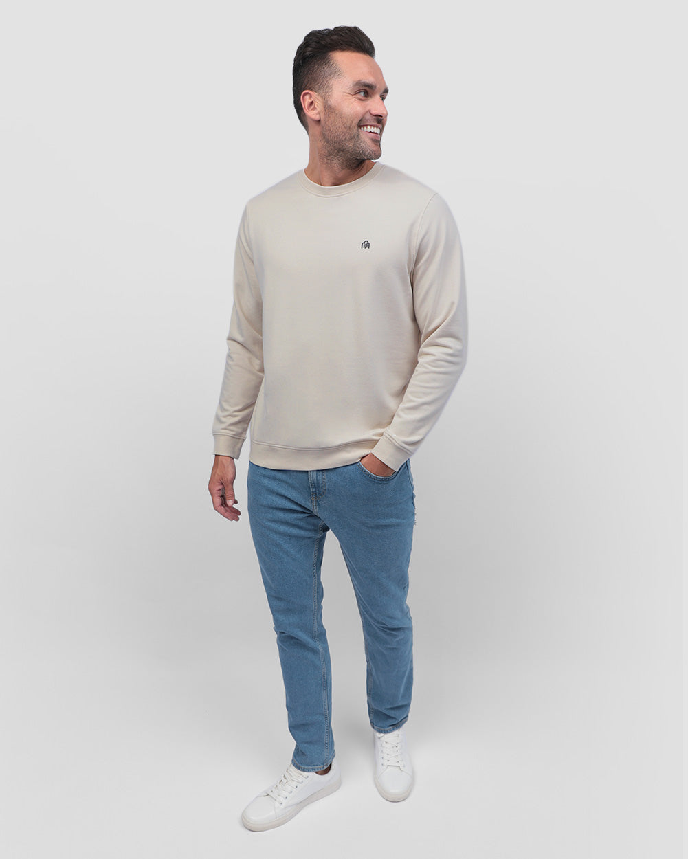 Mens Crewneck Sweatshirt Classic Fit Fleece Pullover Casual Long Sleeve Shirt