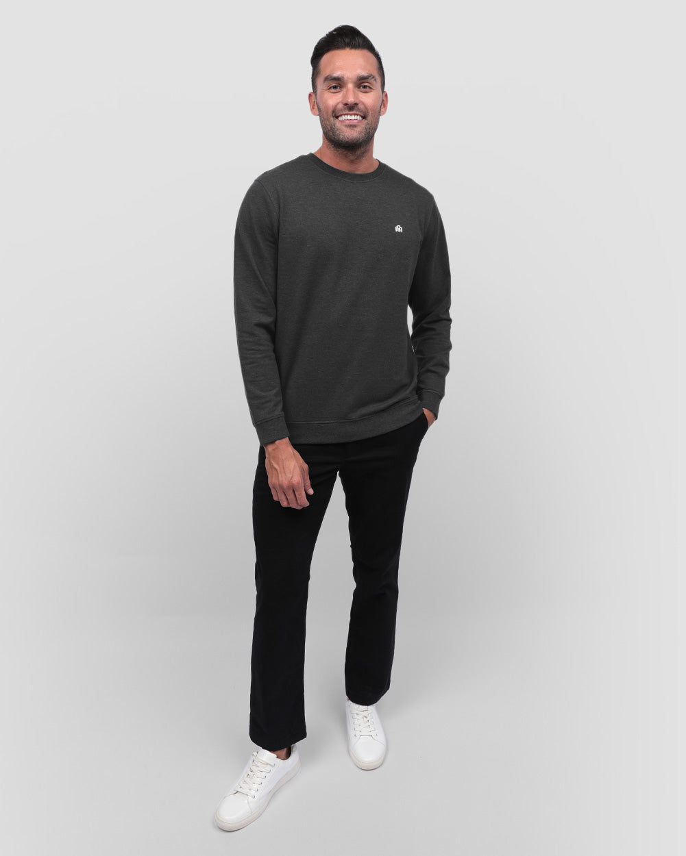 Mens Crewneck Sweatshirt Classic Fit Fleece Pullover Casual Long Sleeve Shirt