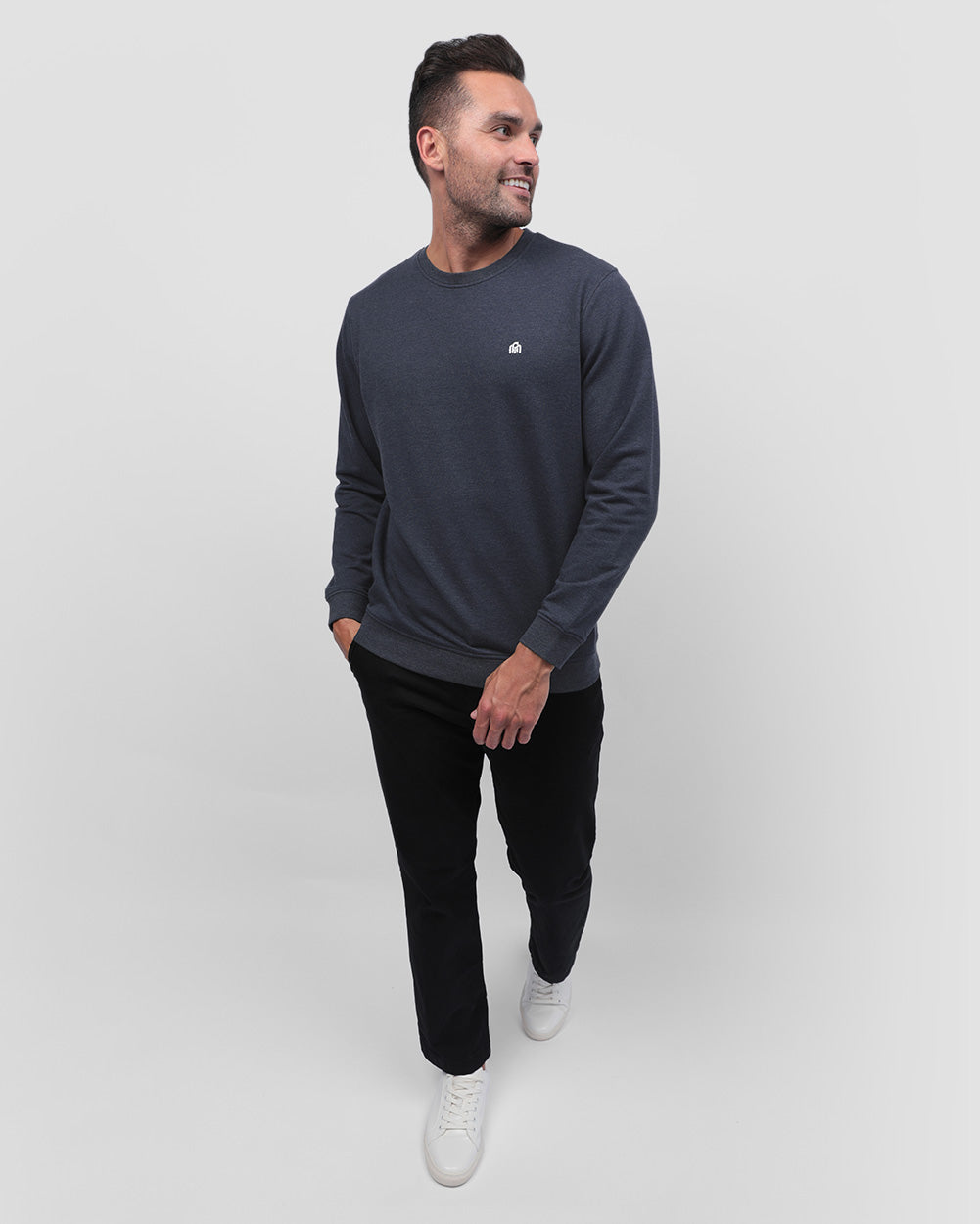 Mens Crewneck Sweatshirt Classic Fit Fleece Pullover Casual Long Sleeve Shirt