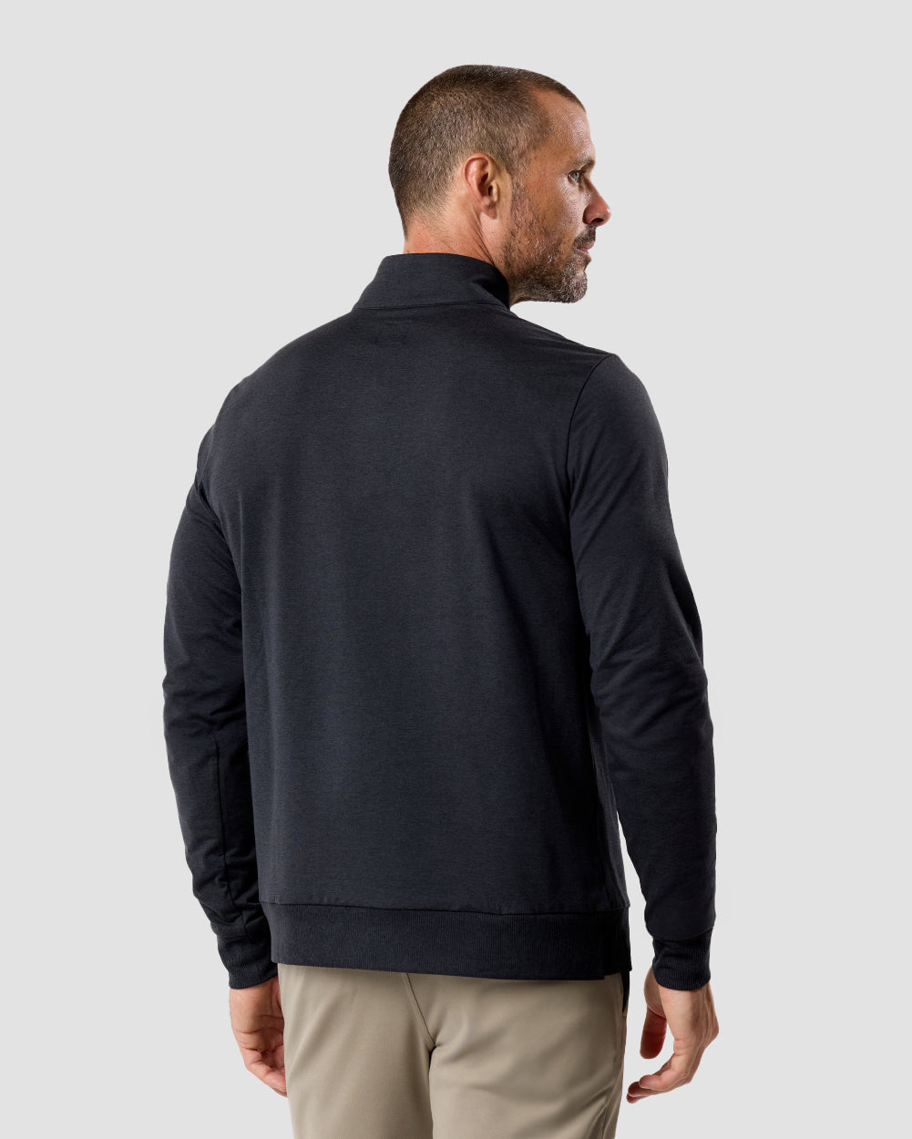 Mens Quarter Zip Tee Lightweight Long Sleeve Athletic Shirt Casual Pullover Top