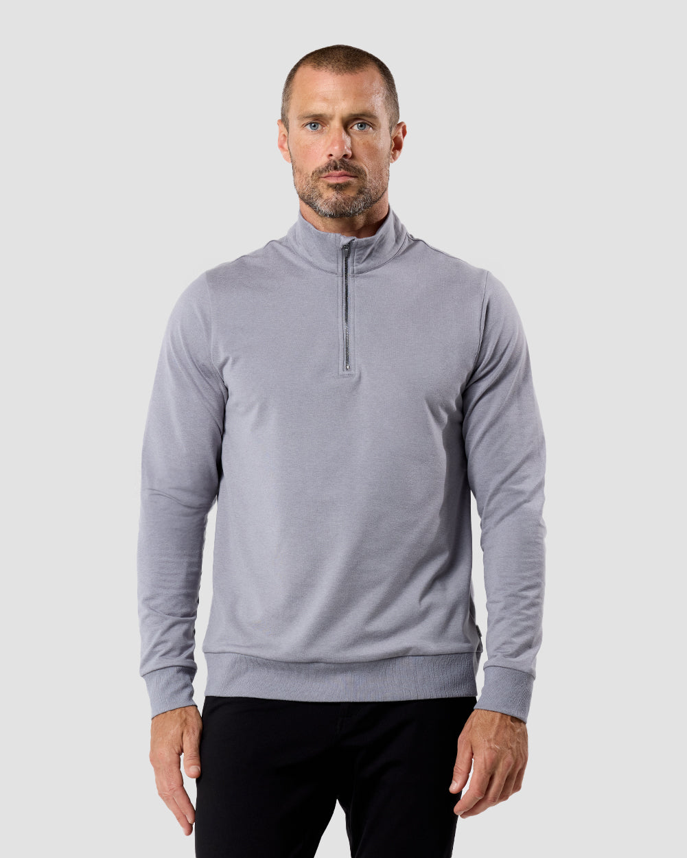 Mens Quarter Zip Tee Lightweight Long Sleeve Athletic Shirt Casual Pullover Top