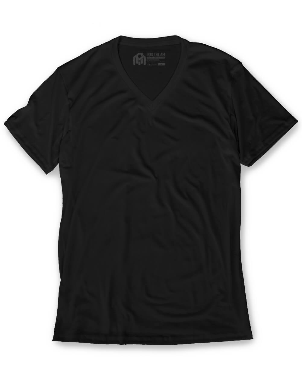 V-Neck Tee Cotton Black T-shirt for Men