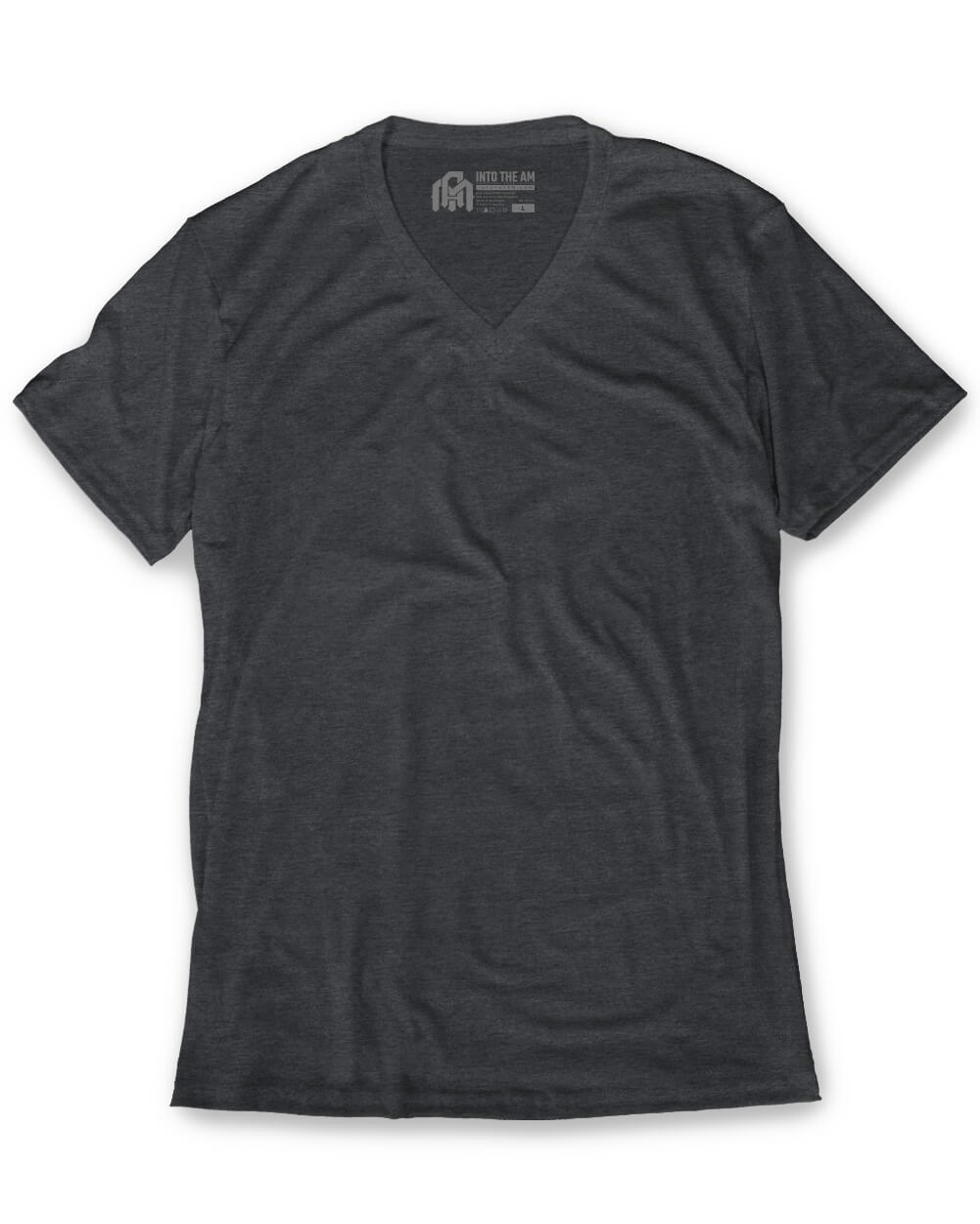V-Neck Tee Cotton Black T-shirt for Men