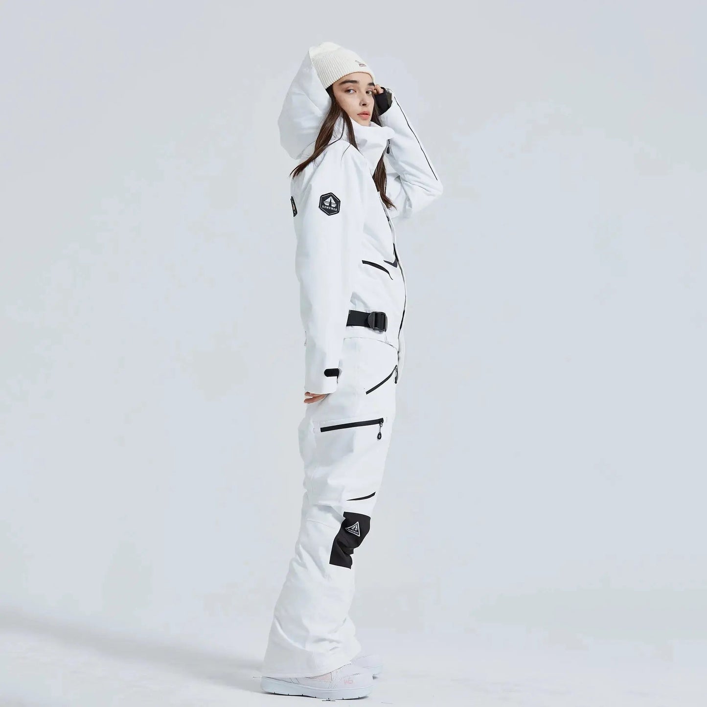 Women’s One Piece Hooded Ski Suit Winter Snowsuit Jumpsuit