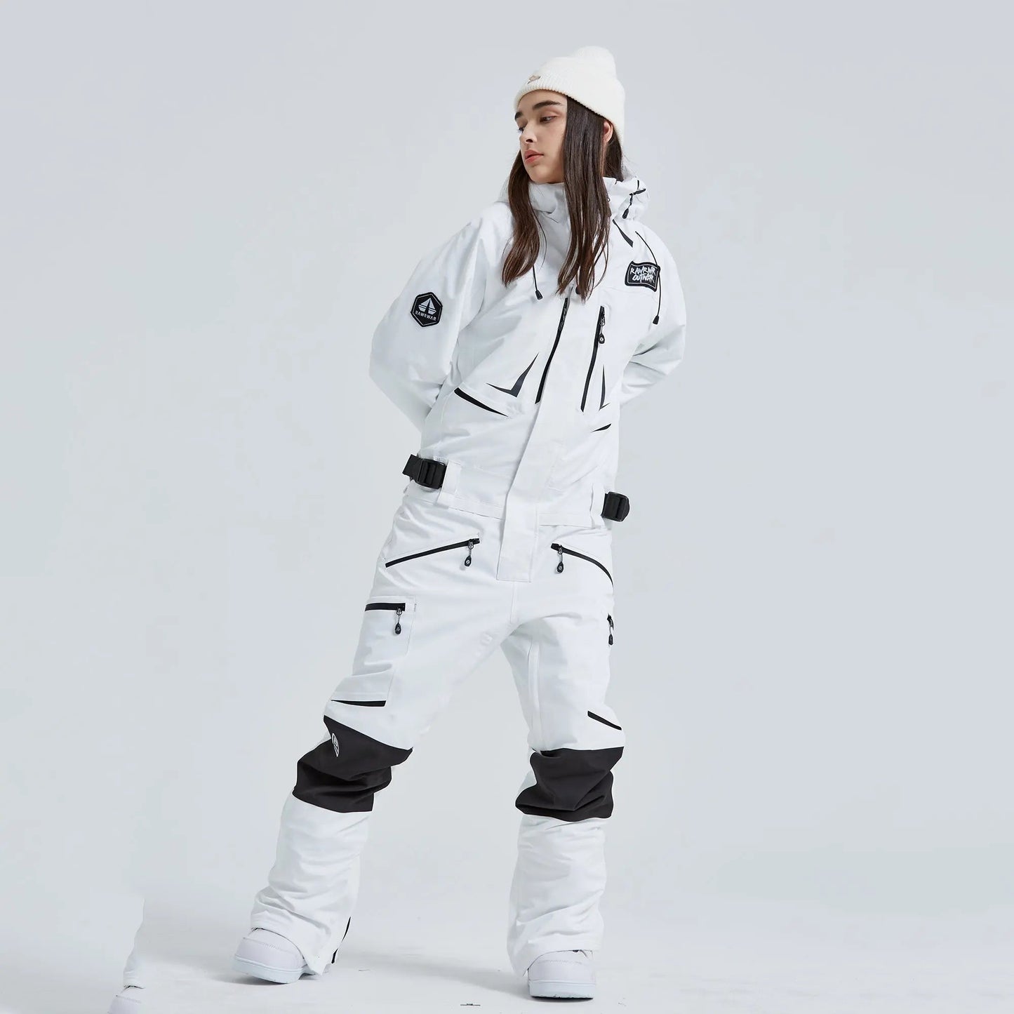 Women’s One Piece Hooded Ski Suit Winter Snowsuit Jumpsuit