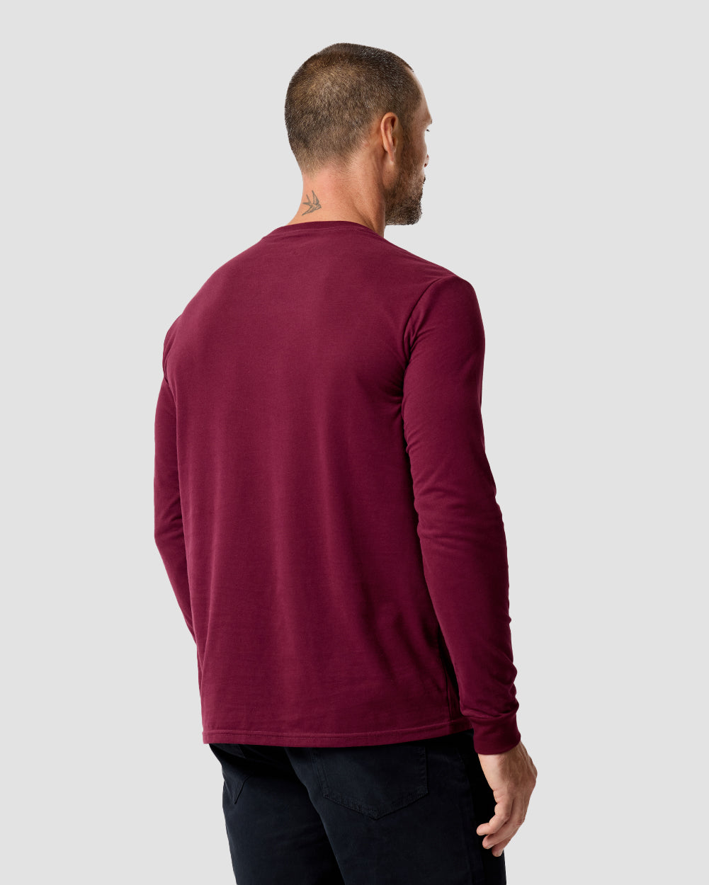 Long Sleeve Tee Mens Essential Solid Tee Lightweight Breathable Comfy Fit