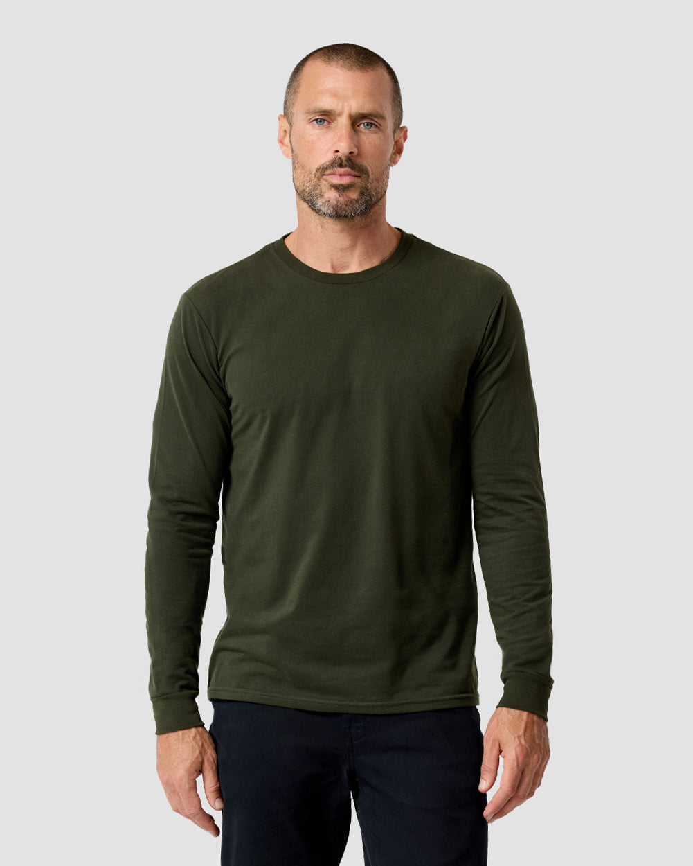 Long Sleeve Tee Mens Essential Solid Tee Lightweight Breathable Comfy Fit