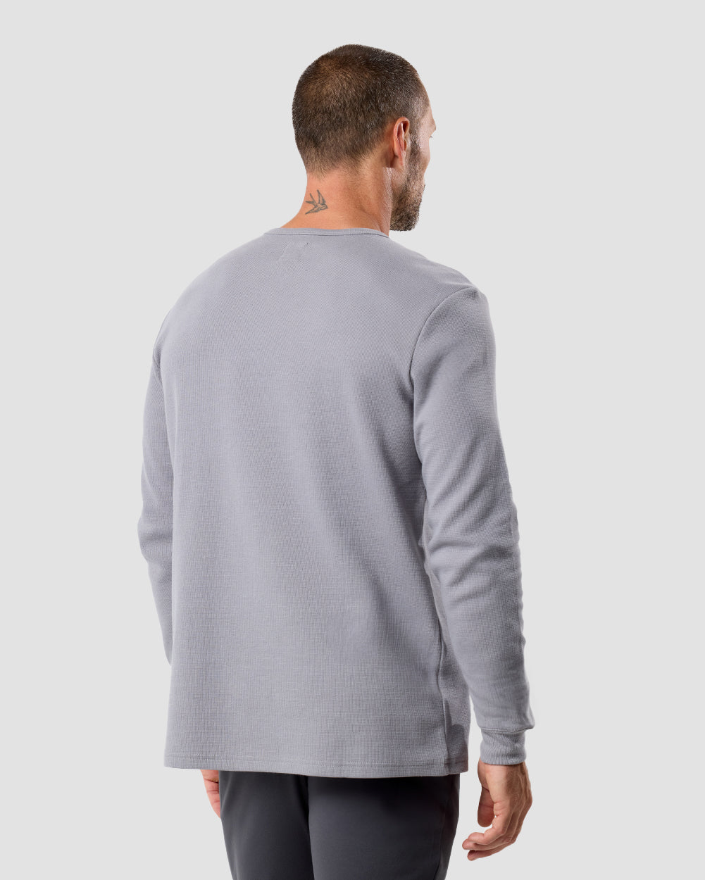 Mens Long Sleeve Waffle Knit Henley Shirt Casual Button Front Thermal Top