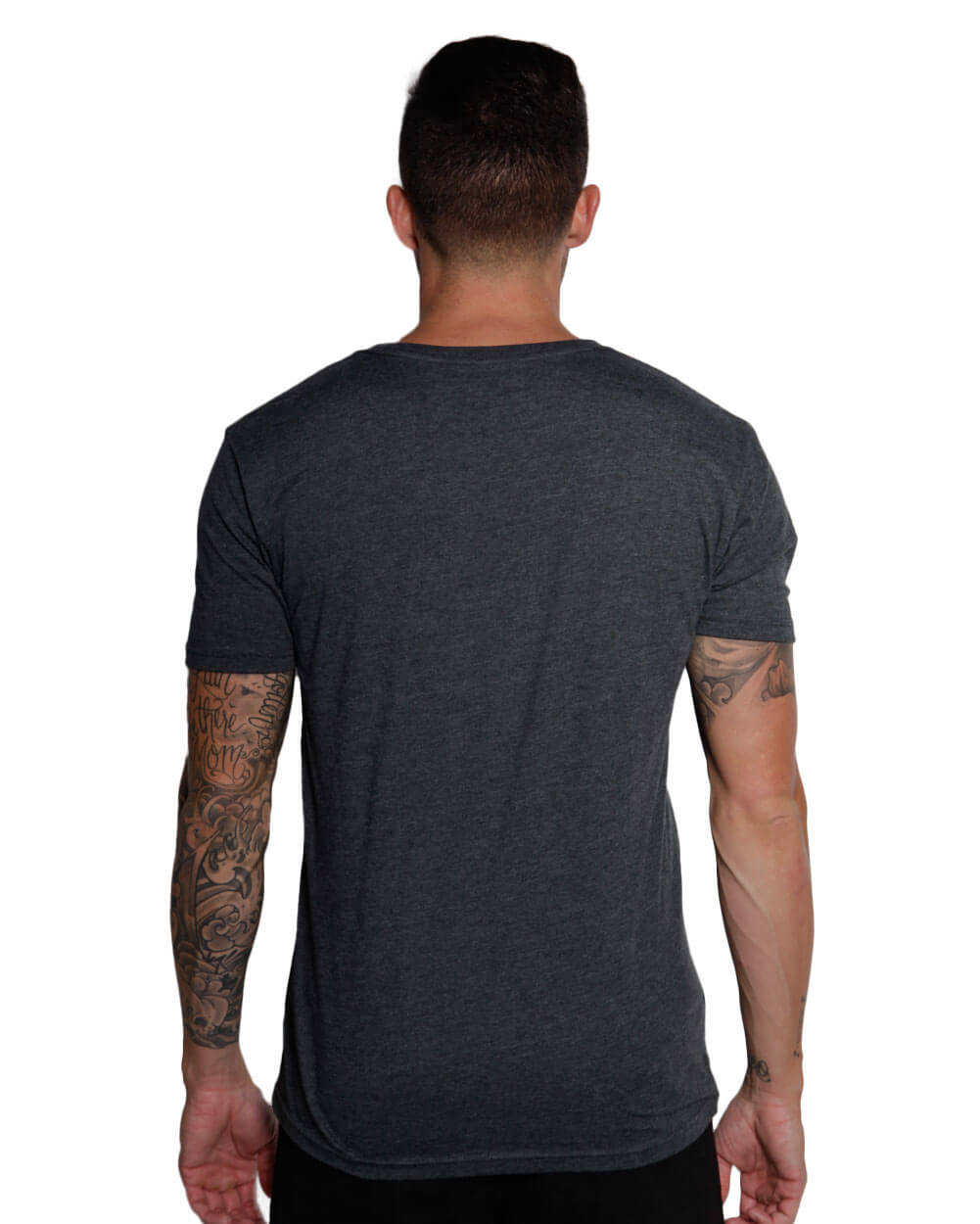 V-Neck Tee Cotton Black T-shirt for Men