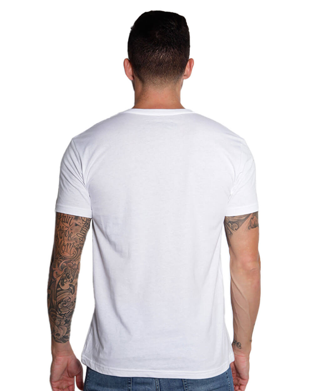 V-Neck Tee Cotton Black T-shirt for Men