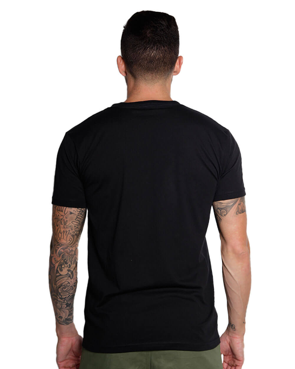 V-Neck Tee Cotton Black T-shirt for Men