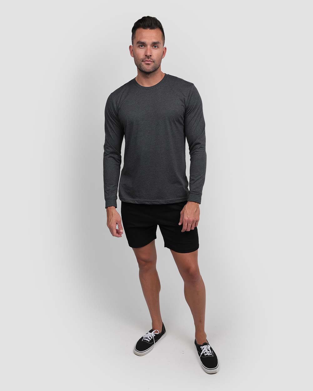 Long Sleeve Tee Mens Essential Solid Tee Lightweight Breathable Comfy Fit