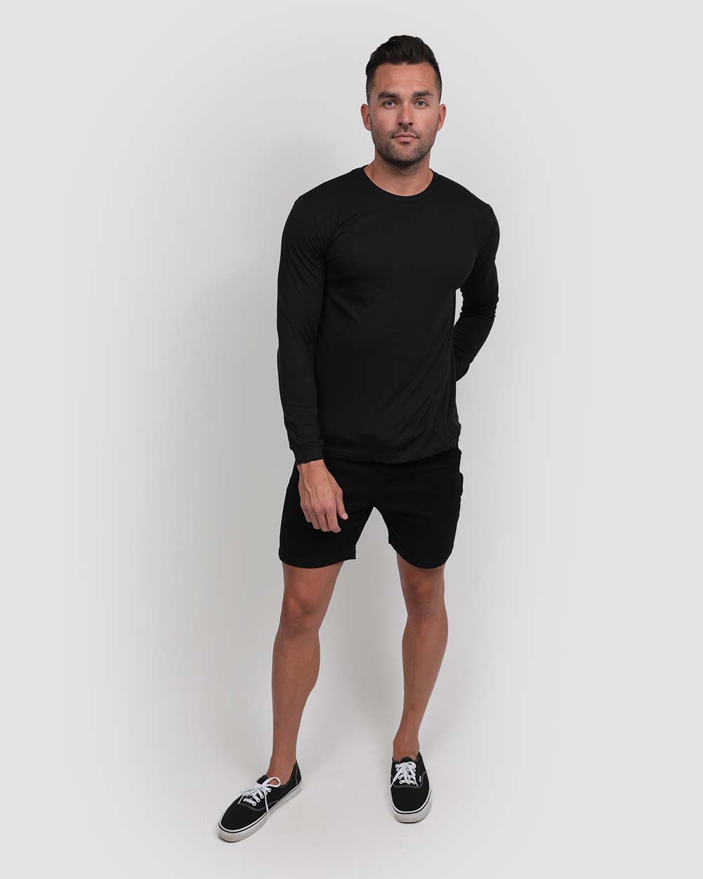 Long Sleeve Tee Mens Essential Solid Tee Lightweight Breathable Comfy Fit