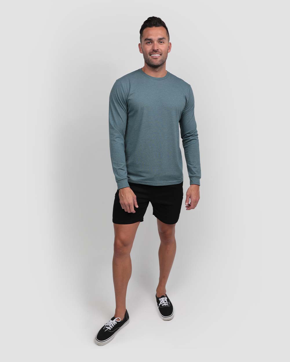 Long Sleeve Tee Mens Essential Solid Tee Lightweight Breathable Comfy Fit
