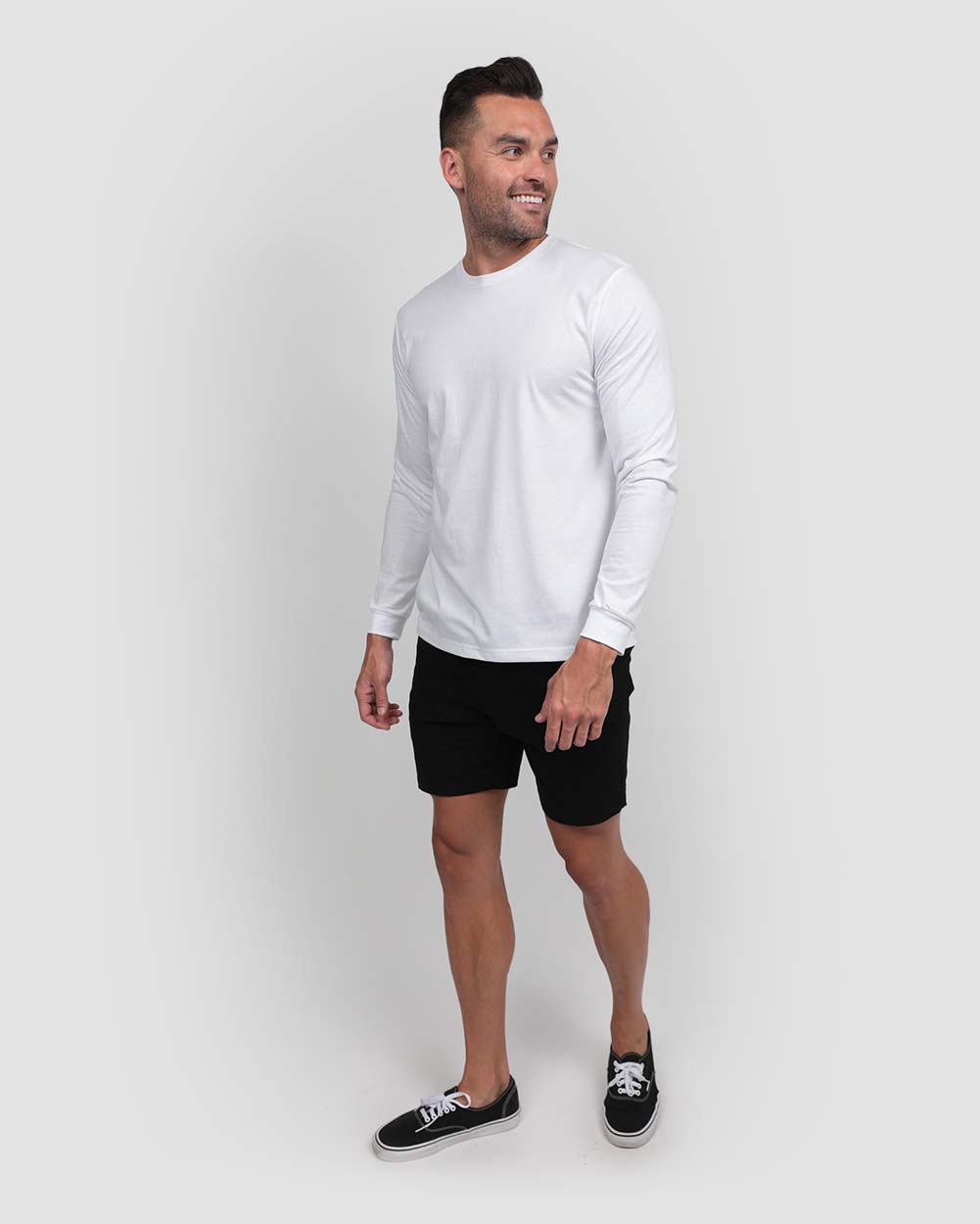 Long Sleeve Tee Mens Essential Solid Tee Lightweight Breathable Comfy Fit