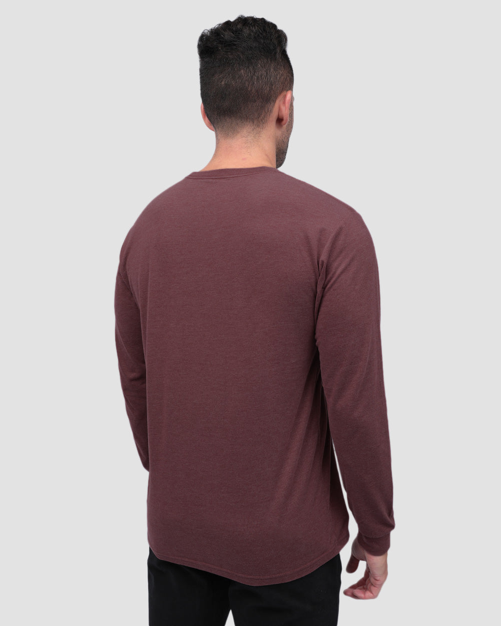 Long Sleeve Tee Mens Essential Solid Tee Lightweight Breathable Comfy Fit