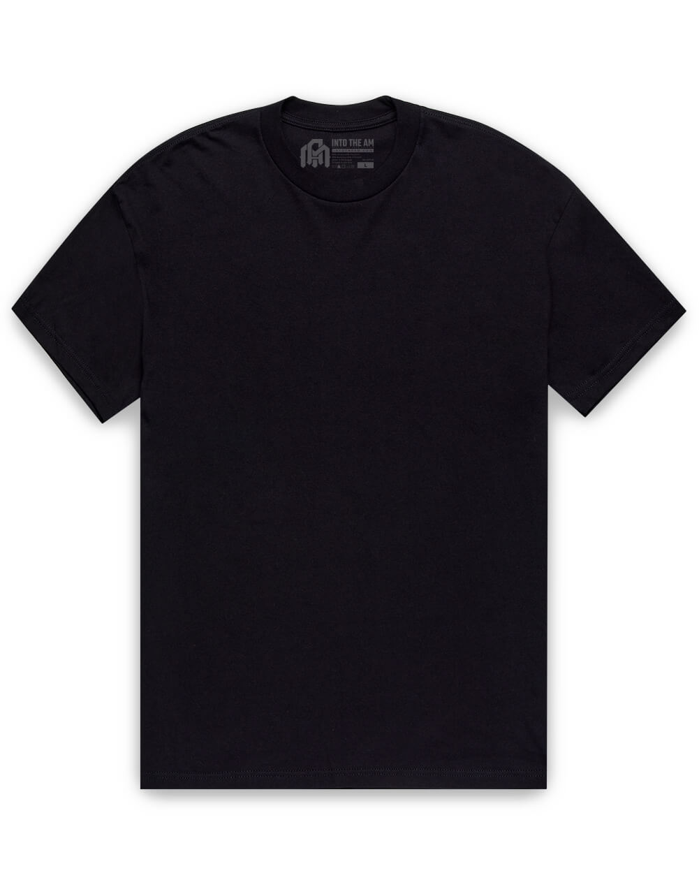 Minimalist Mens T Shirt Classic Fit Solid Color Daily Wear Black