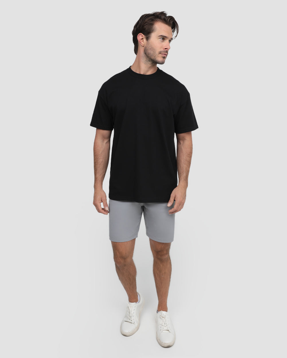Minimalist Mens T Shirt Classic Fit Solid Color Daily Wear Black