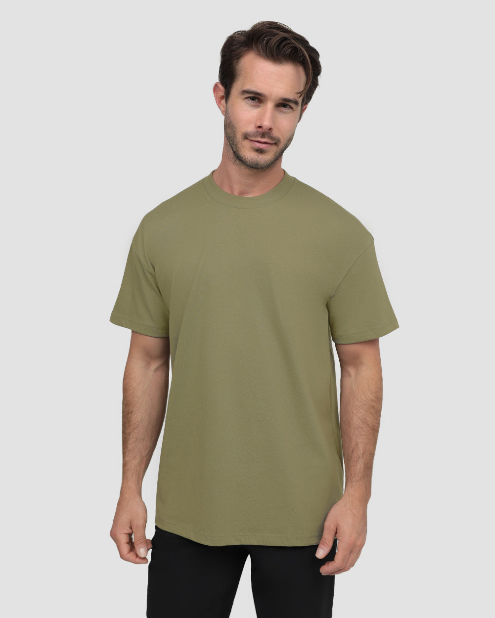 Minimalist Mens T Shirt Classic Fit Solid Color Daily Wear Black