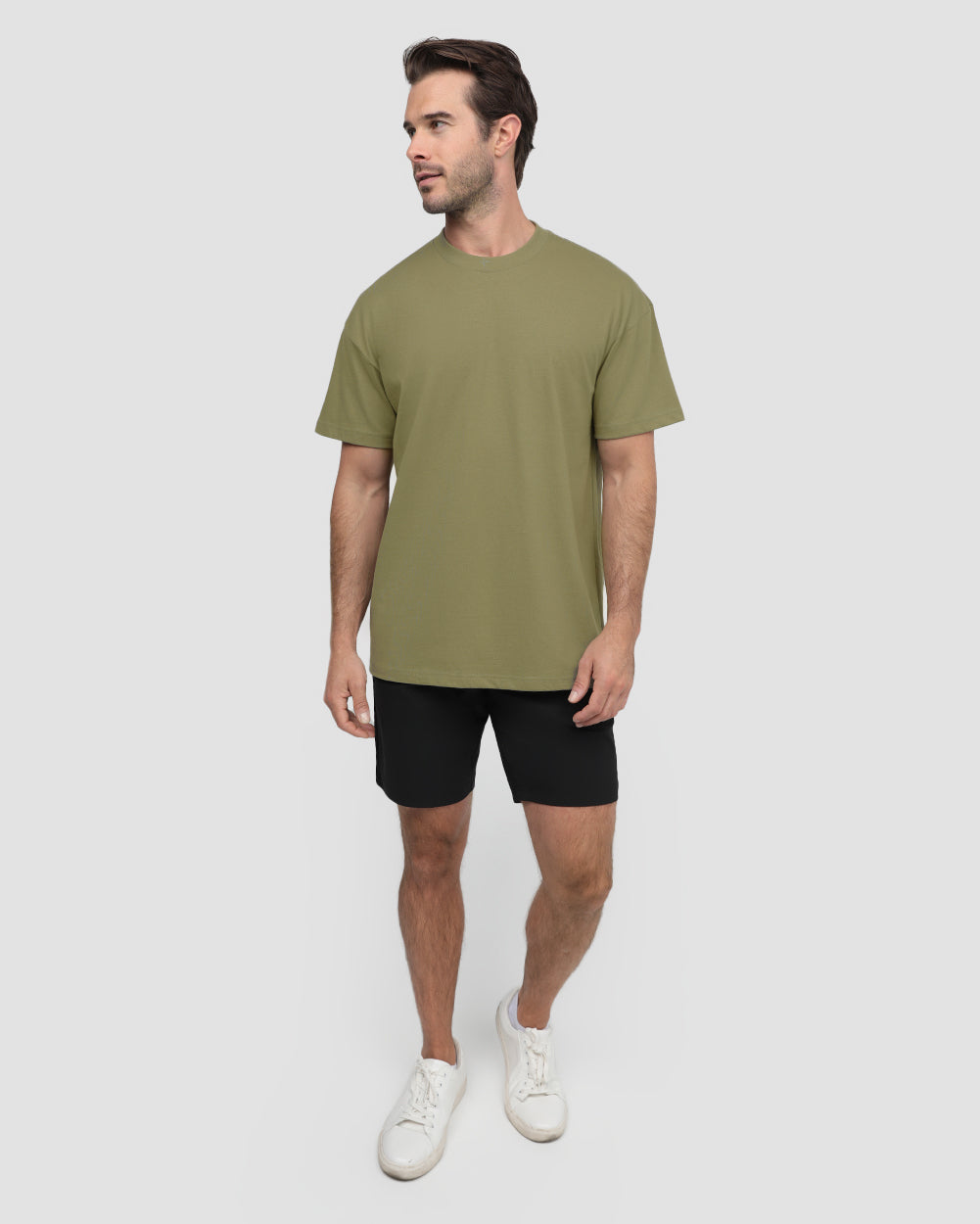 Minimalist Mens T Shirt Classic Fit Solid Color Daily Wear Black