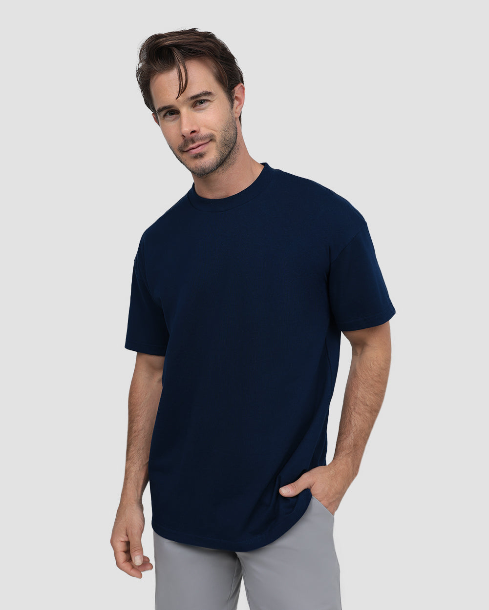 Minimalist Mens T Shirt Classic Fit Solid Color Daily Wear Black
