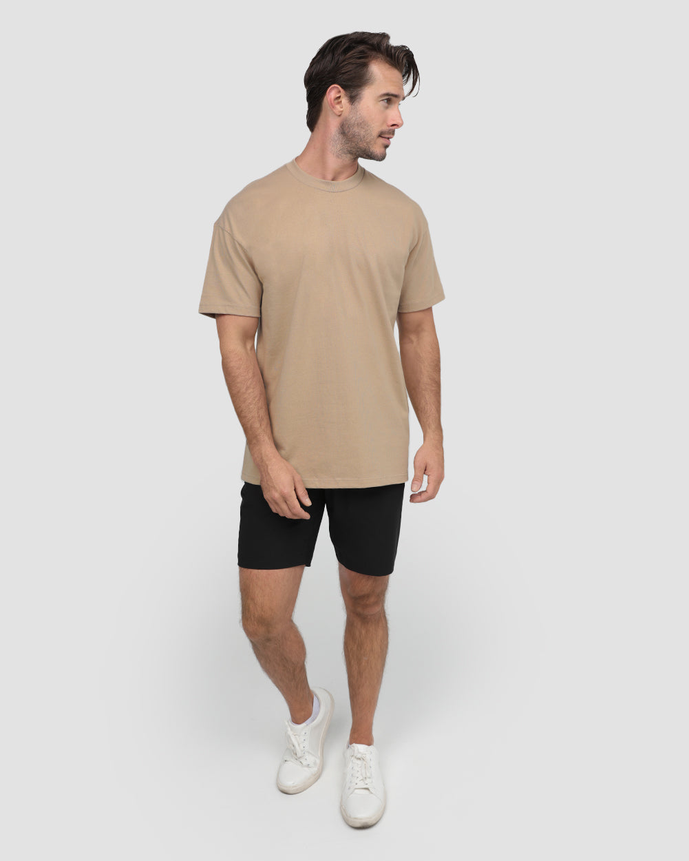 Minimalist Mens T Shirt Classic Fit Solid Color Daily Wear Black