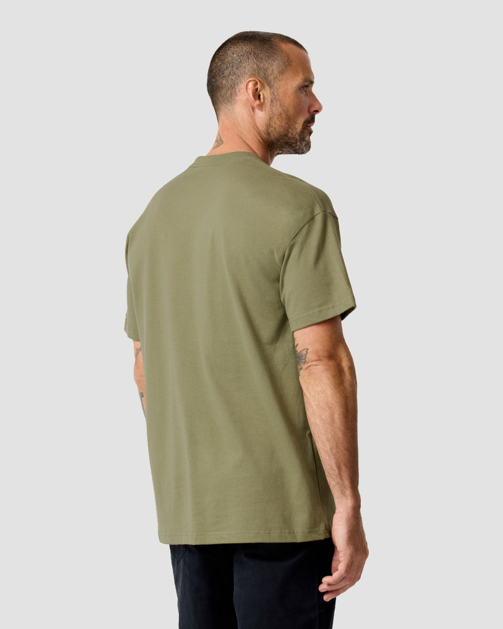 Minimalist Mens T Shirt Classic Fit Solid Color Daily Wear Black