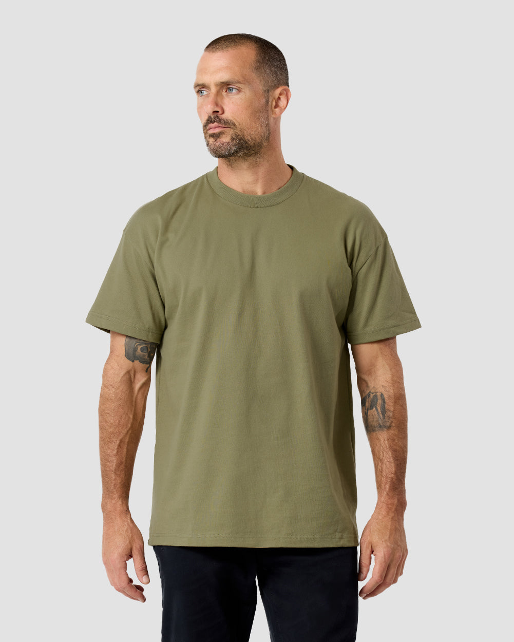Minimalist Mens T Shirt Classic Fit Solid Color Daily Wear Black